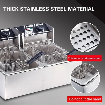 405X241X204mm Large Capacity Commercial Electric Fryer for Bulk Food Preparation