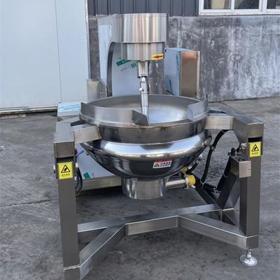 500 Liter Automatic Industrial Tilting Gas Steam Electric Heating Jacketed Mixing Kettle with Mixer