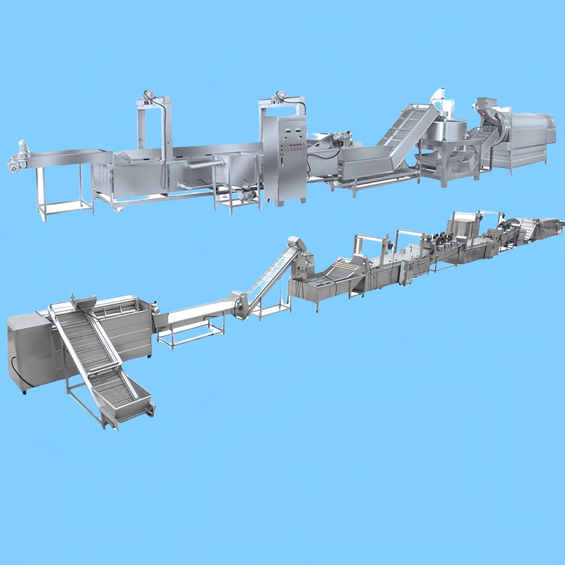 200kg Capacity Stainless Steel Frozen French Fries Line Customized Potato Chips Production Line