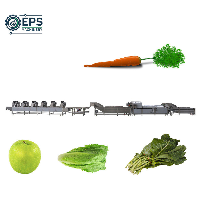 304 Stainless Steel Combined Fruit and Vegetable Washing and Drying Line for Products