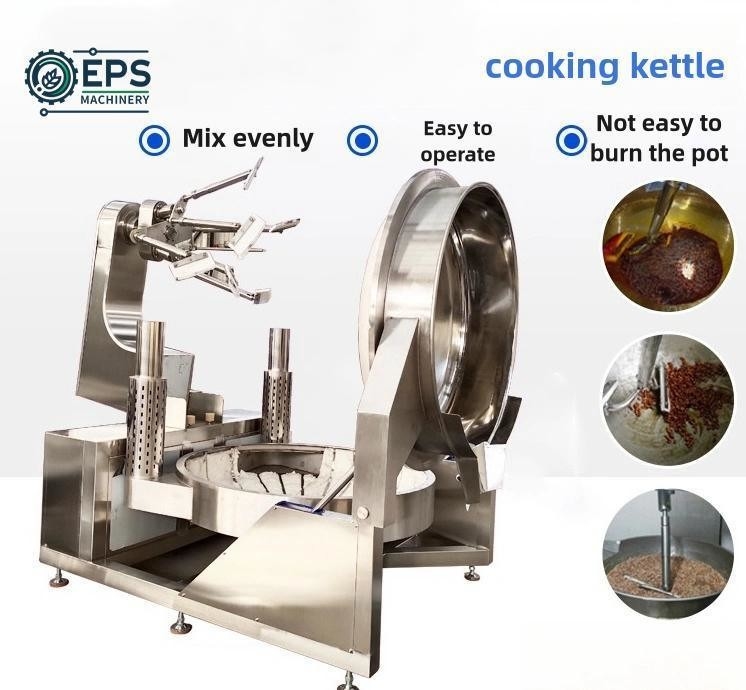 380V 1200*900*900 Toffee Sauce Cooker Mixer Food Processing Agitator Cooker Gas Heating